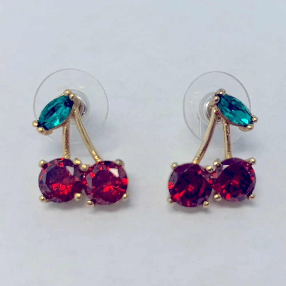 Kate Spade ♠️ Cherry 🍒 Earrings Pierced Crystal